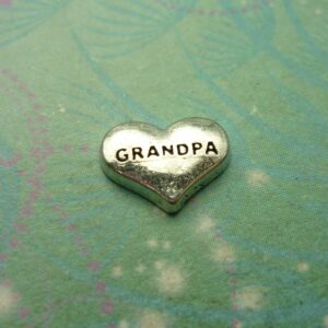 Grandpa Silver Heart - Charm for Memory Lockets