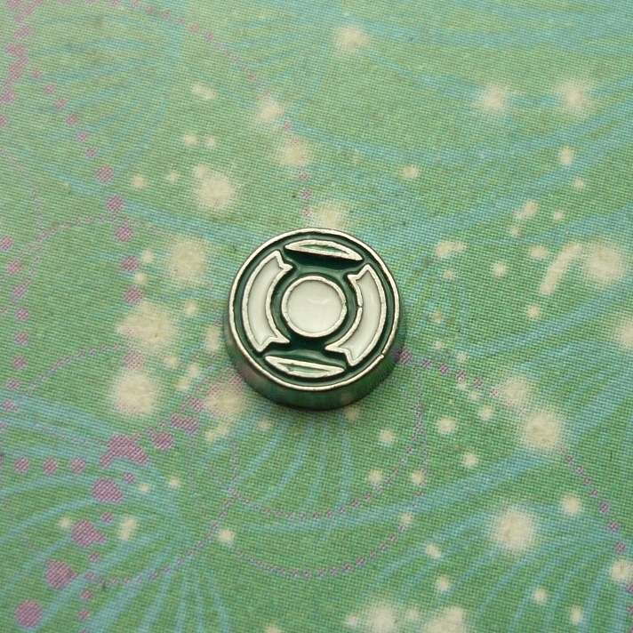 Green Lantern - round - Charm for Memory Lockets