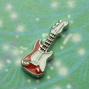 Guitar Charm Red - Charm for Memory Lockets