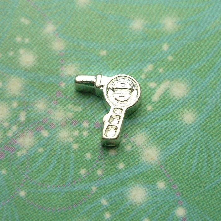 Hairdryer Silver Charm - Charm for Memory Lockets