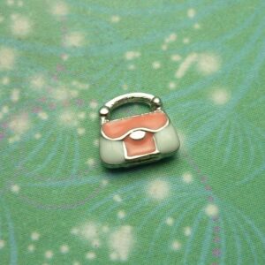 Handbag Pink and White Charm - Charm for Memory Lockets