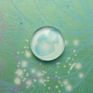 Handmade Glass Cabochon 12mm - Blue Hearts - Charm for Memory Lockets