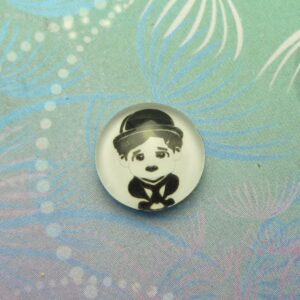 Handmade Glass Cabochon 12mm - Charlie Chaplin - Charm for Memory Lockets