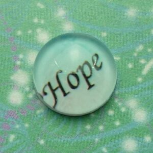 Handmade Glass Cabochon 12mm - Hope - Charm for Memory Lockets