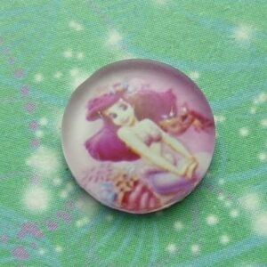 Handmade Glass Cabochon 12mm - Little Mermaid - Charm for Memory Lockets