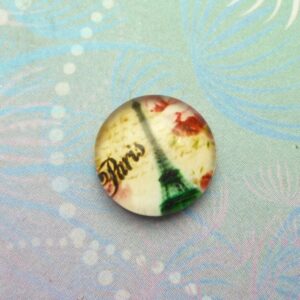 Handmade Glass Cabochon 12mm - Paris - Charm for Memory Lockets