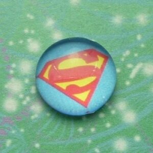 Handmade Glass Cabochon 12mm - Superman - Charm for Memory Lockets