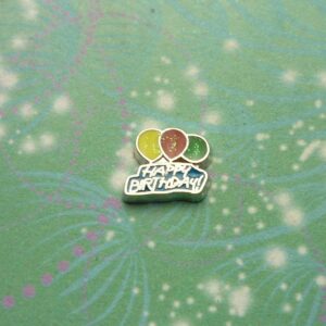 Happy Birthday - Charm for Floating Charm Memory Lockets - Charm for Memory Lockets