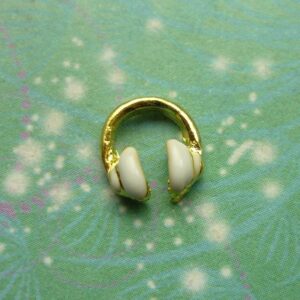 Headphones Gold Charm - Charm for Memory Lockets
