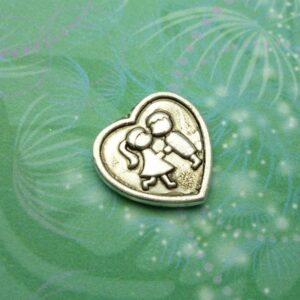 Heart - Kissing Boy & Girl Charm - Charm for Memory Lockets