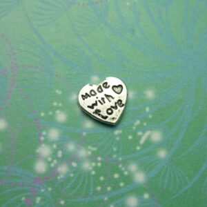 Heart - Silver - Made with Love - Charm for Memory Lockets