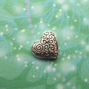 Heart - Silver Swirl - Charm for Memory Lockets