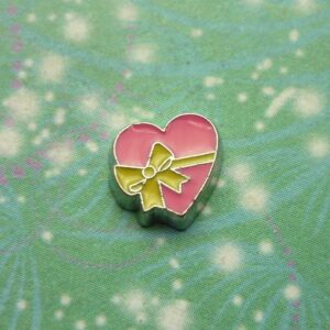 Heart with Bow Charm - Charm for Memory Lockets