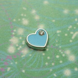 Heart with Jewel Blue - Charm for Memory Lockets