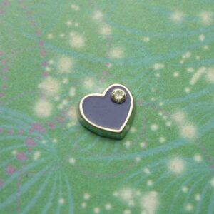 Heart with Jewel Dark Purple - Charm for Memory Lockets