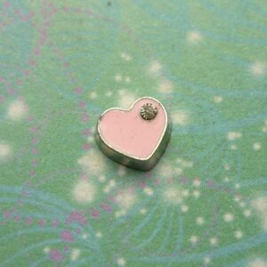 Heart with Jewel Light Pink - Charm for Memory Lockets
