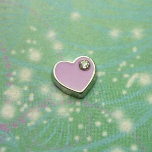 Heart with Jewel Light Purple - Charm for Memory Lockets