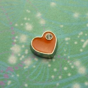 Heart with Jewel Red - Charm for Memory Lockets