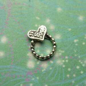 Heart with Ring - Charm for Glass Locket Necklaces - Charm for Memory Lockets