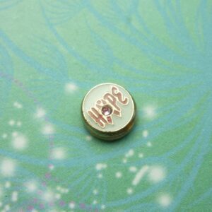 Hope Charm Round with Jewel for Story Lockets - Charm for Memory Lockets