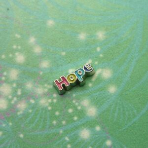 Hope word Coloured Charm for Owl Lockets - Charm for Memory Lockets