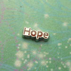 Hope word Red - Charm for Memory Lockets