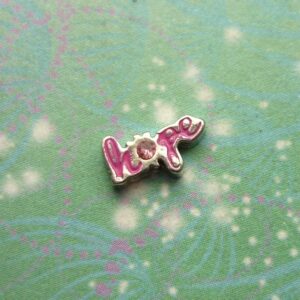 Hope word pink - Charm for Memory Lockets