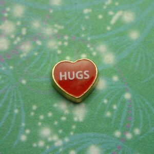 Hugs Heart Red Charm - Charm for Memory Lockets
