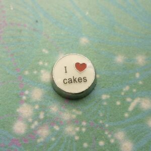 I Love Cakes Charm for Glass Lockets - Charm for Memory Lockets