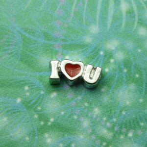 I Love U Charm for Living Lockets - Charm for Memory Lockets