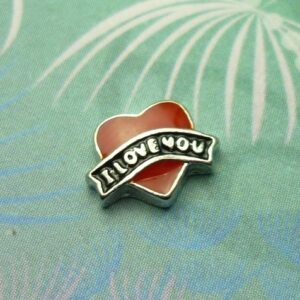 I Love You Heart Red - Charm for Memory Lockets