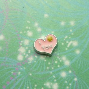 I Love You Pink Heart - Charm for Memory Lockets