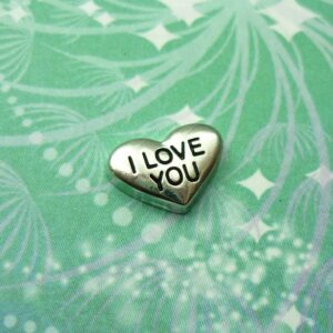 I Love You Silver Heart Charm - Charm for Memory Lockets