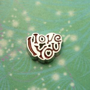 I Love You word red charm - Charm for Memory Lockets