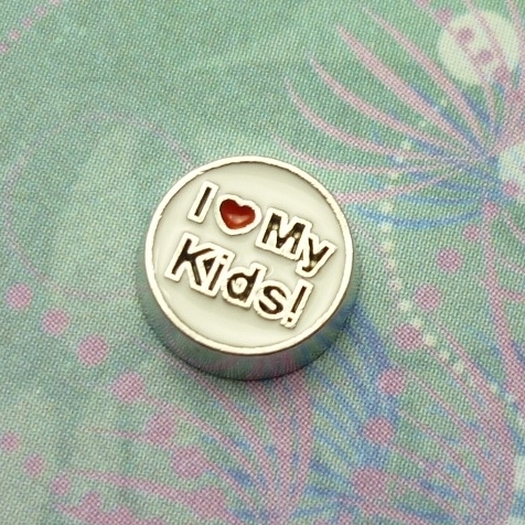 I love My Kids Charm Round - Charm for Memory Lockets