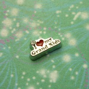 I love my Grand Kids word charm - Charm for Memory Lockets