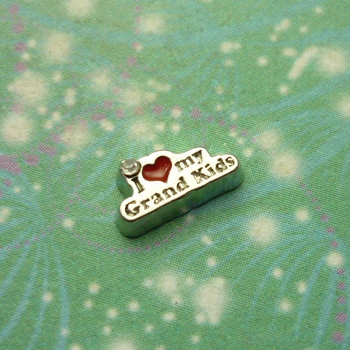 I love my Grand Kids word charm - Charm for Memory Lockets