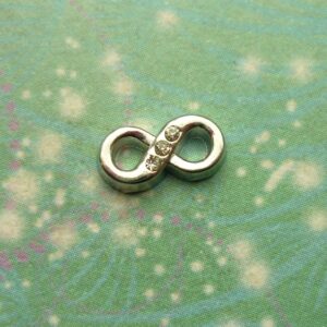 Infinity with 3 jewels - Charm for Memory Lockets