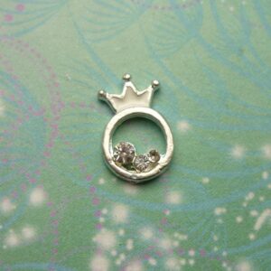 Ivory Crown with Sparkles - Charm for Memory Lockets