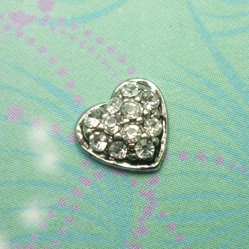 Jewelled Heart - Crystal - Charm for Memory Lockets