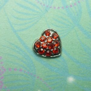 Jewelled Heart - Red - Charm for Memory Lockets