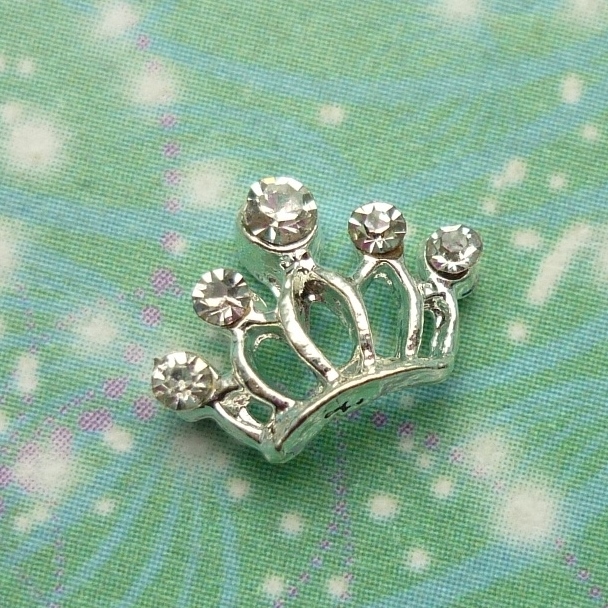 Jewelled Princess Crown Charm For Lockets - Charm for Memory Lockets