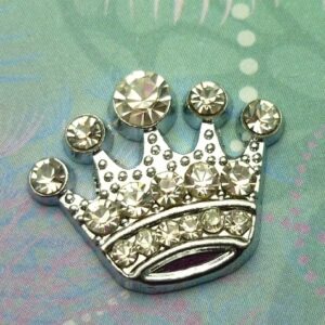 Jumbo Sparkling Silver Crown - Charm for Memory Lockets