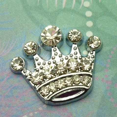 Jumbo Sparkling Silver Crown - Charm for Memory Lockets