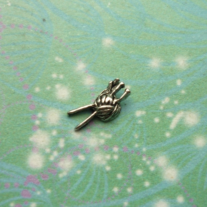 Knitting Needles & Wool - Charm for Memory Lockets
