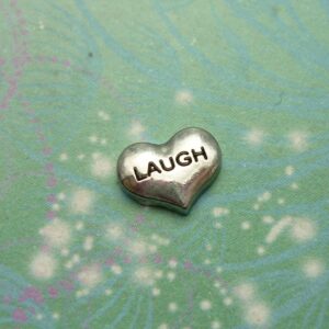 Laugh Silver Heart - Charm for Memory Lockets