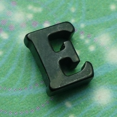 Letter Black - E - Charm for Memory Lockets
