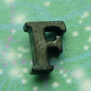 Letter Black - F - Charm for Memory Lockets