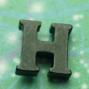 Letter Black - H - Charm for Memory Lockets