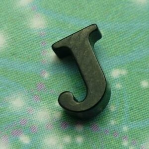 Letter Black - J - Charm for Memory Lockets